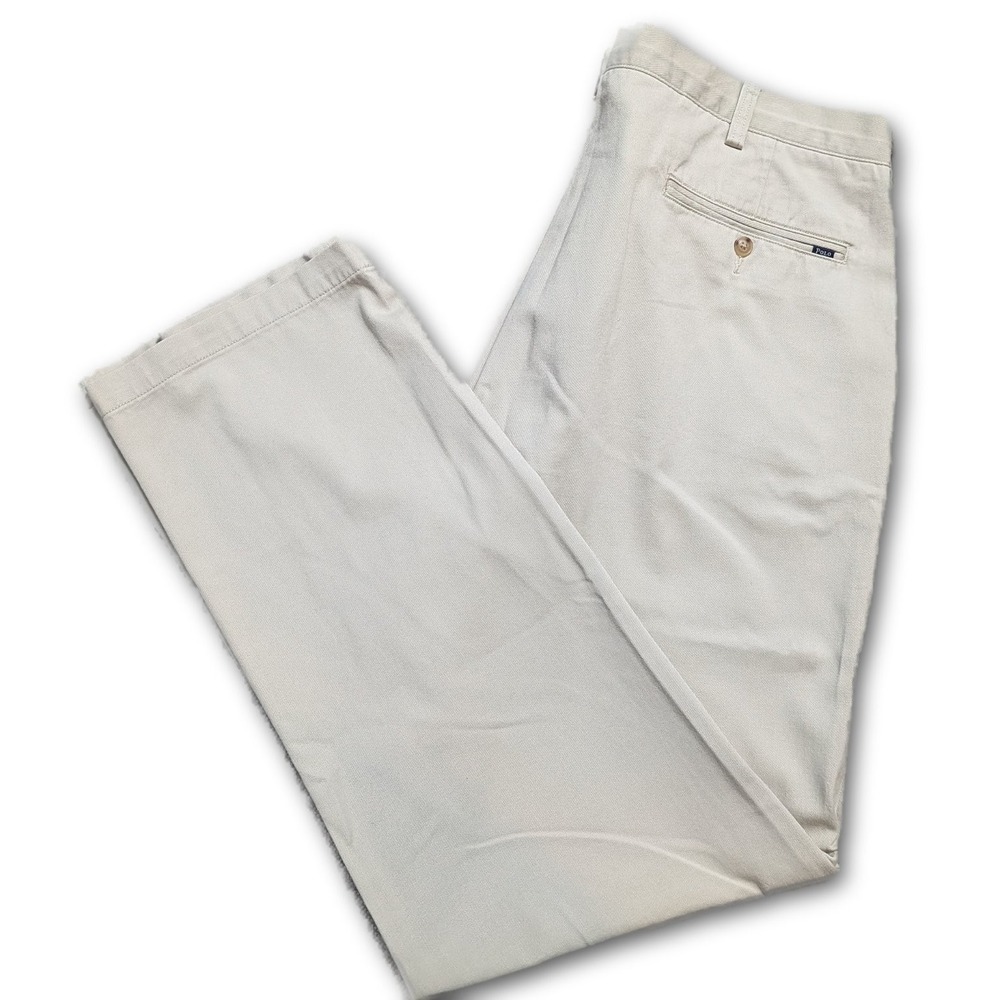 Polo Ralph Lauren Chino Mens 38x32 Pants Khaki Classic Fit 100% Cotton Pockets